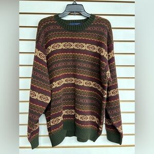 Vintage Men's Tommy Hilfiger Oversized Multi-Color Oversized Sweater Large‎